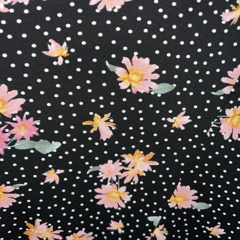Torrid Black Floral Polka Dot Skater Dress Plus Size 2X‎ 2XL Sleeveless Keyhole - Picture 7 of 10
